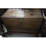 A Georgian linen press with two drawers and brass handles.Approx 56x117x94cm high