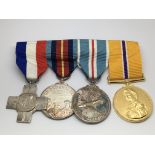 A group of medals comprising General Service medal, National Service medal Berlin Airlift and Queens