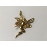 A unmarked brooch in the form of a fairy 4.5 grams