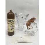 A Franklin Mint crystal tiger, Rogaisha crystal va