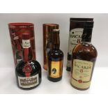 Three cased bottles of alcohol comprising Bacardi, Grand Marnier and Jubilee ale (3).