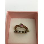 Another lot of two 9ct gold stone set rings.Approx