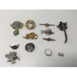 A collection of costume jewellery and an Edwardian