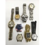 A collection of eight various watches.