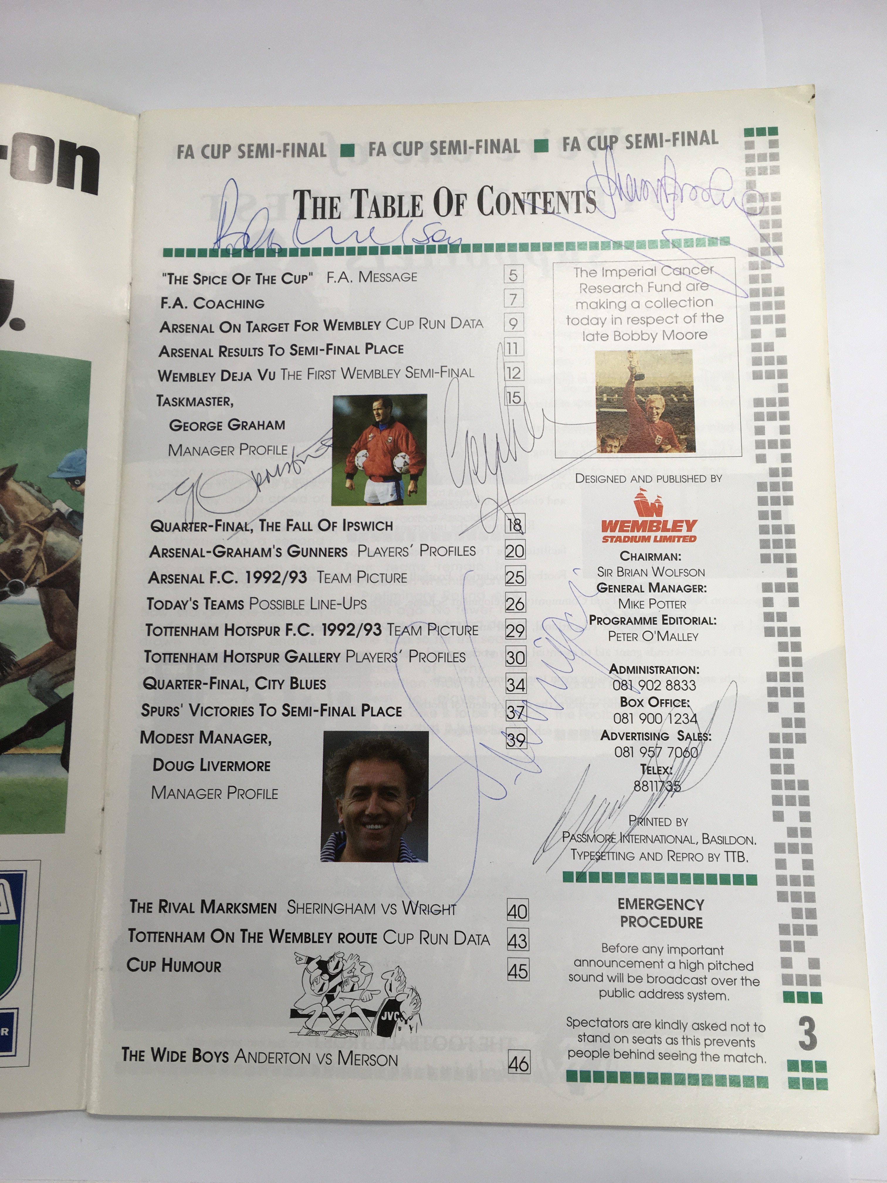 A multiple signed football program for the FA cup semi final between Arsenal and Tottenham Hotspur - Image 2 of 5