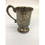 A Victorian, Birmingham silver mug with engraved p