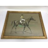 An original, limited edition framed pencil and ink horse racing picture, attributed to Eugene