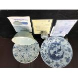4 pieces of Chinese shipwreck porcelain all with certificates