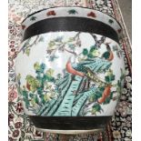 A large Chinese jardiniere. Diam 37cm x 33cm