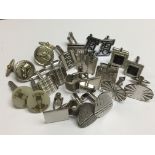 Ten pairs of cuff links 18 stainless steel and oth