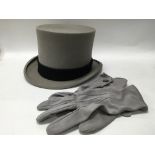 Grey top hat & gloves/Moss Bros 1960