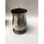 A silver tankard London hallmarks 330 grams