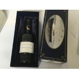 A bottle of port Dona Antonia in a presentation box to commemorate the decommissioning of the HMY