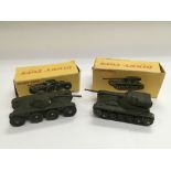 Two boxed Dinky die cast tanks comprising number 815 Panhard and number 80C Char A.M.X.