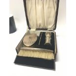 A Gents silver brush set in a fitted case Birmingh