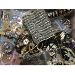 A large box of costume jewellery various