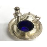 A Mappin and Webb Art Deco plated cruet