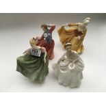 4 Royal Doulton porcelain figurines.