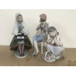 3 Lladro porcelain figurines