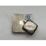 A hallmarked silver cigarette case plus a hallmark