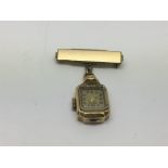 A 9ct gold cased broach watch, approx 9g.