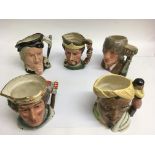 Five Royal Doulton Shakespearean character jugs