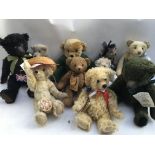 A collection of Teddy bears, various makes and siz