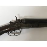 A Deactivated double barrel hammer shot gun by Ancien & Cie of Liege Belgium. Serial number 9620