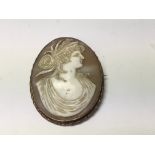 A Victorian cameo brooch with 9 ct gold surround