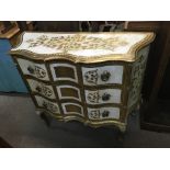 A small Italian gilt 3 drawer chest.