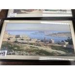 A pair of watercolour views of Malta signed Bonell