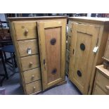 2 Victorian pine kitchen larder units