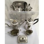 A box of various silver plate