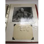 Two albums containing a fascinating collection of British prime minister's signatures and signed
