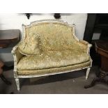 A french gilt and painted wood upholstered love se