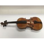 A circa 1900 French JTL 3/4 size violin, Stradivar