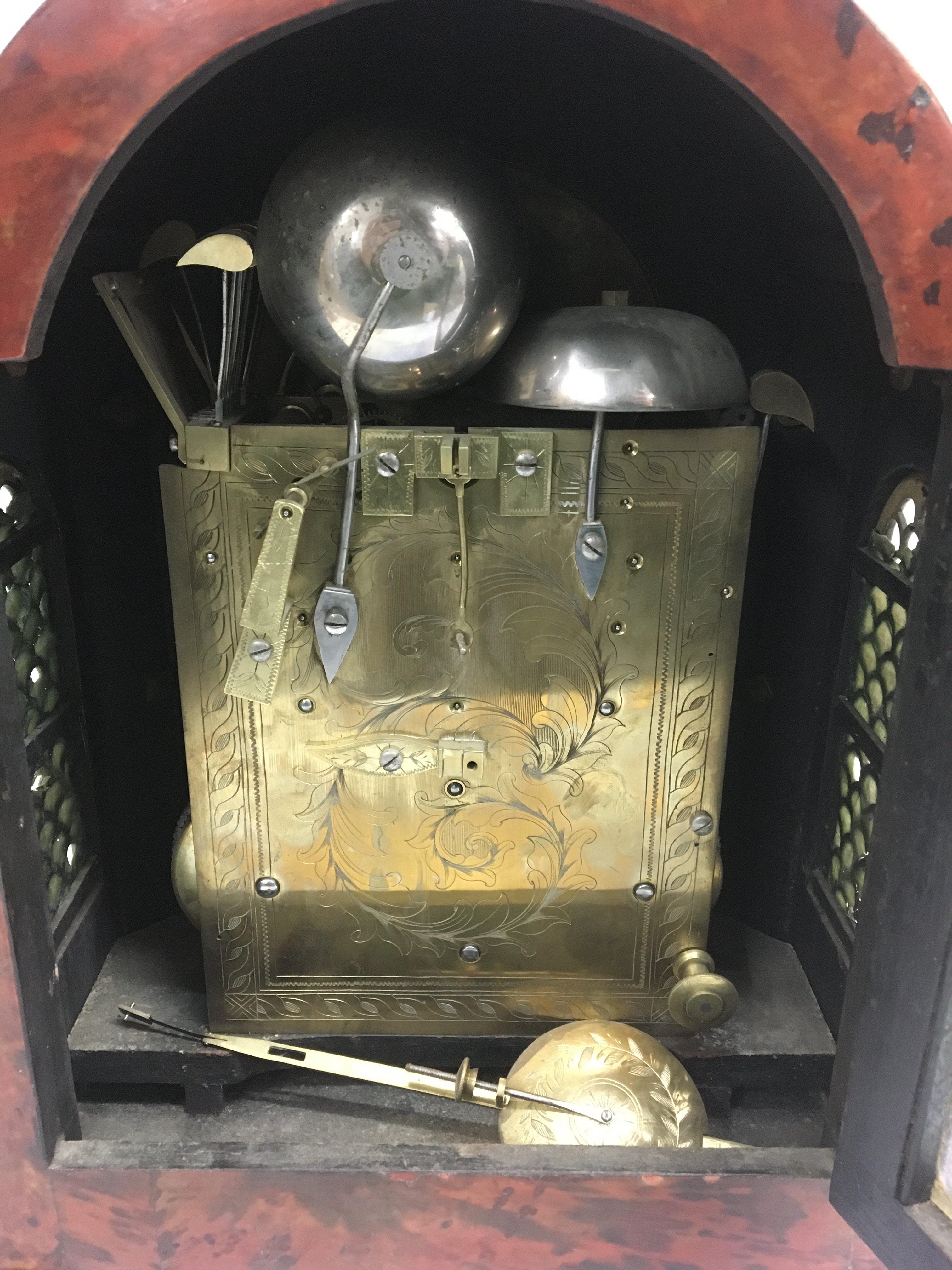 A ornate bracket clock with ormolu mounts the gilt arched dial with Roman numerals.the movement - Image 2 of 10