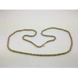 A 9ct gold rope chain, approx 9.2g.