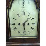 A Georgian mahogany bracket clock the painted dial