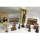 A group of 'The Egyptian Collection' resin models,