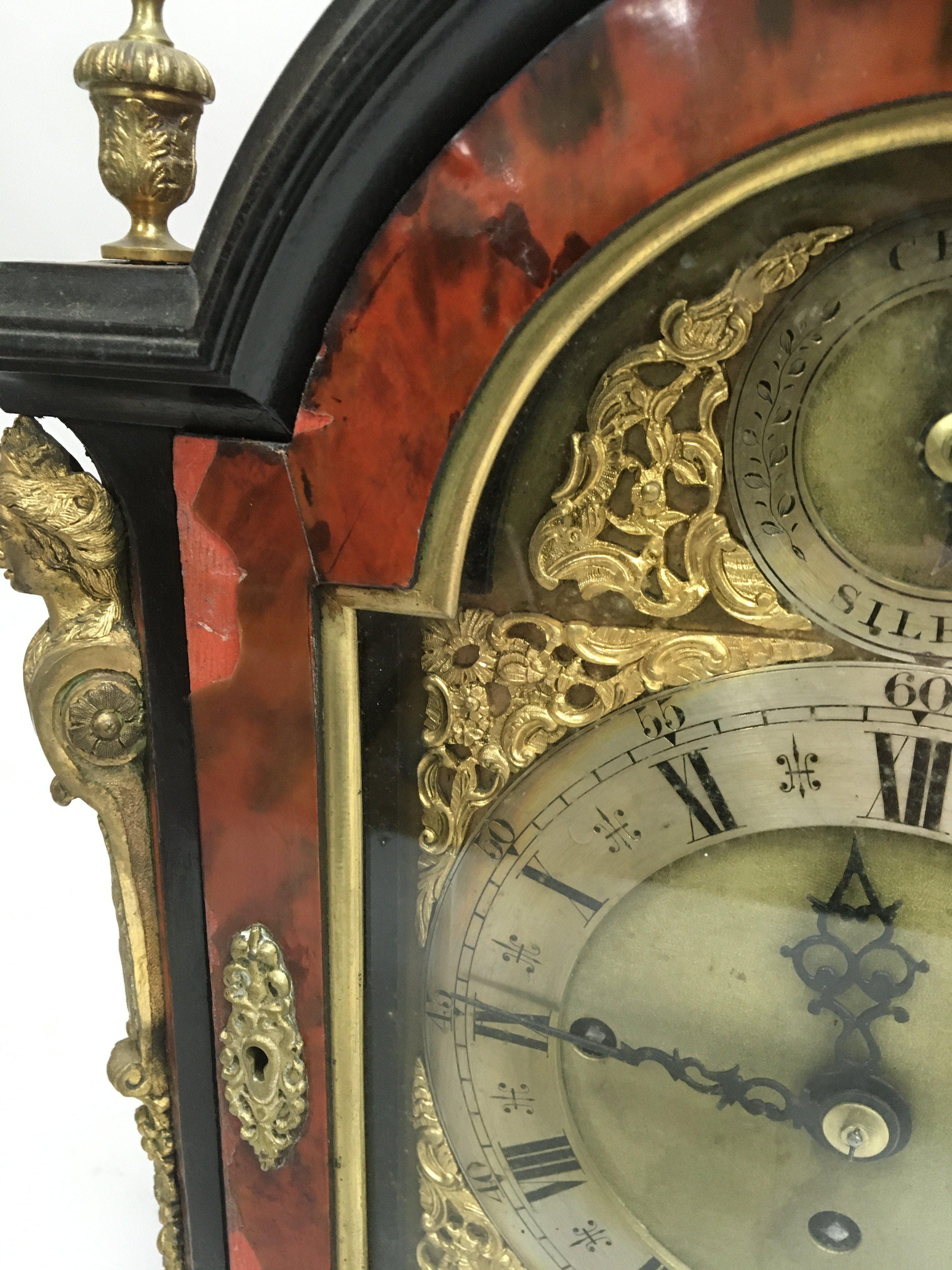 A ornate bracket clock with ormolu mounts the gilt arched dial with Roman numerals.the movement - Image 9 of 10