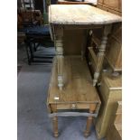 2 Victorian pine folding top kitchen tables