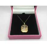 A 9ct gold locket on chain, the locket with floral decoration, approx