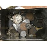 A tin of mixed early coins inc. Charles 1st penny,