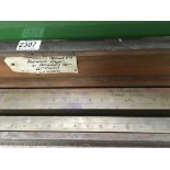 A boxed brass Stanley 12ft spirit level/ measure