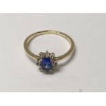 A gem stone ring with 14 k band