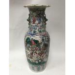A large 20thC Chinese famille rose vase with scene