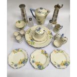 A Crown Ducal part teaset and a Lenox cruet