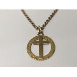A 9carat gold Cross pendent with attached 9carat g