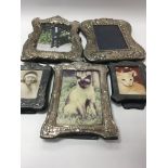 A collection of five silver photo frame various ha
